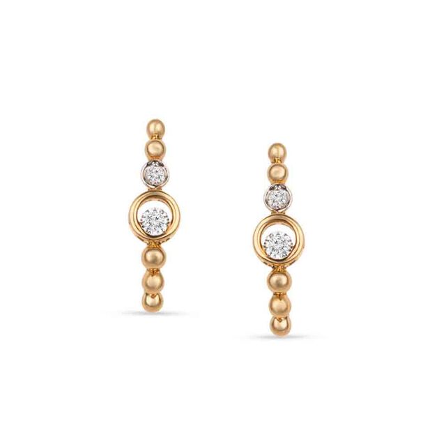 Tanishq Orbit Trail Huggie Earrings for Women 