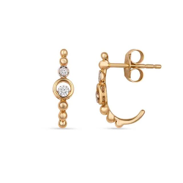Tanishq Orbit Trail Huggie Earrings for Women 3