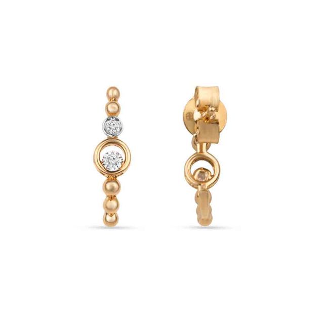 Tanishq Orbit Trail Huggie Earrings for Women 4