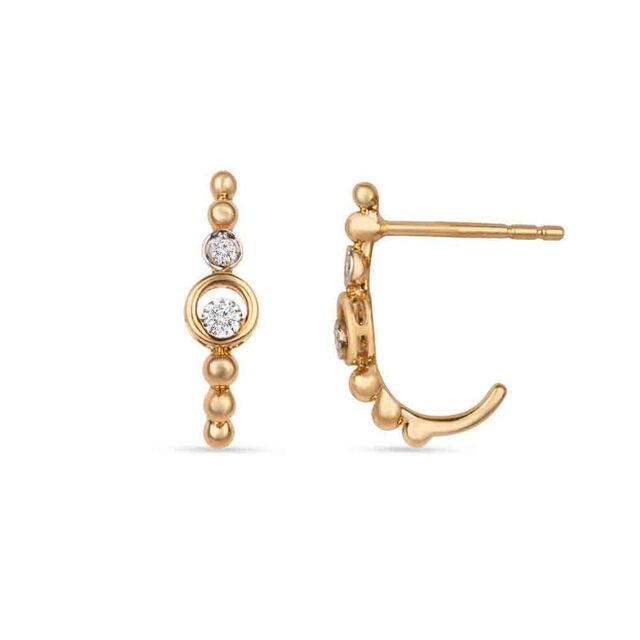 Tanishq Orbit Trail Huggie Earrings for Women 5