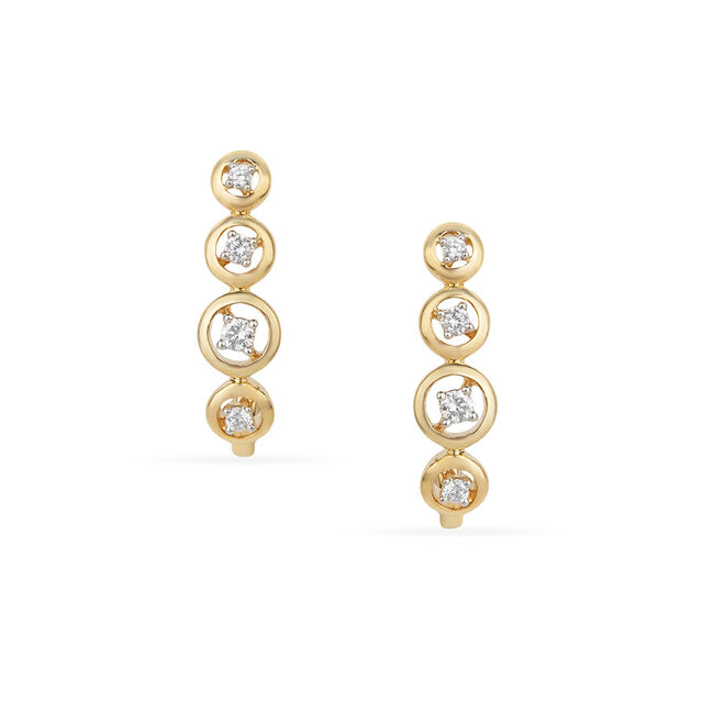 Tanishq Circular Halo J Hoop Earrings for Women 