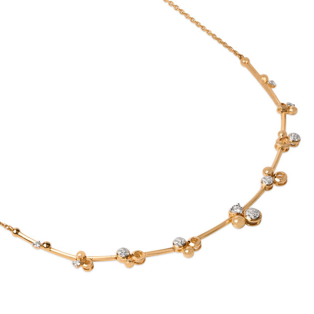 Tanishq 18KT Meadow Dance Diamond Necklace for Women 3