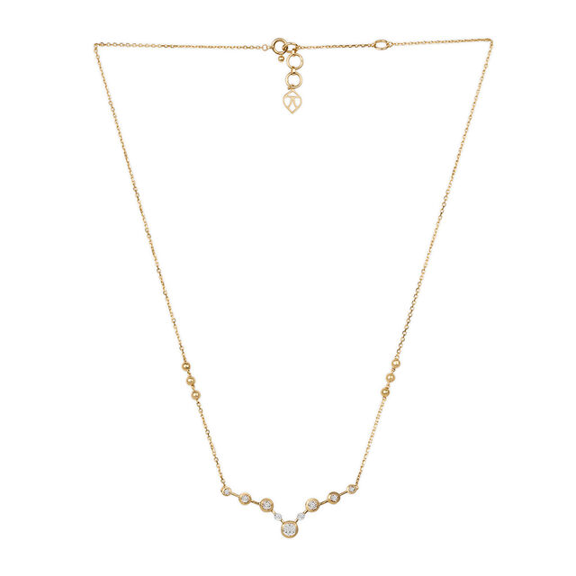 Tanishq 18KT Diamond Valley Necklace for Women 