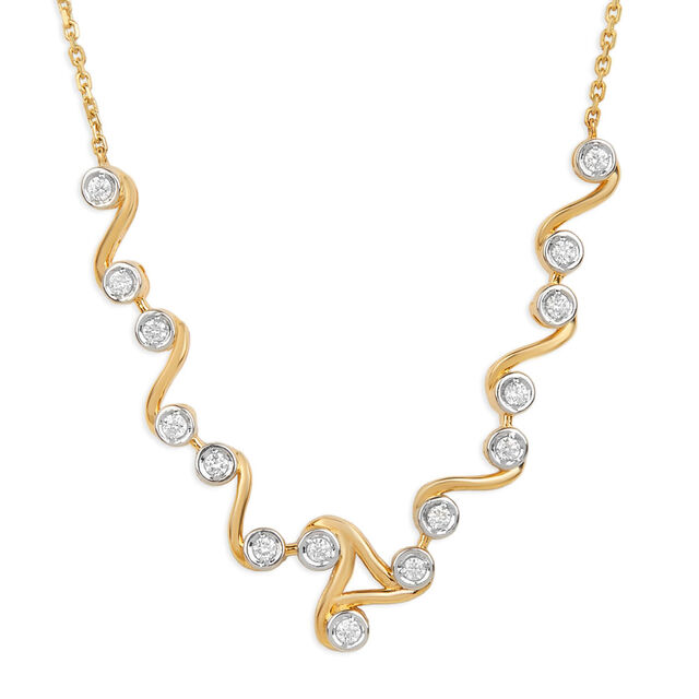 Tanishq 18KT Meandering Wave Chevron Necklace for Women 2