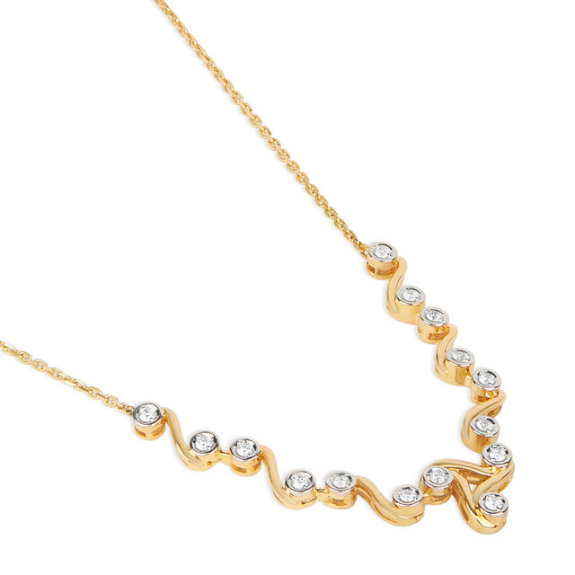 Tanishq 18KT Meandering Wave Chevron Necklace for Women 3