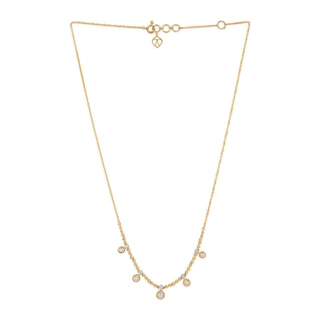 Tanishq Beaded Fringe Circular Halo Necklace for Women 
