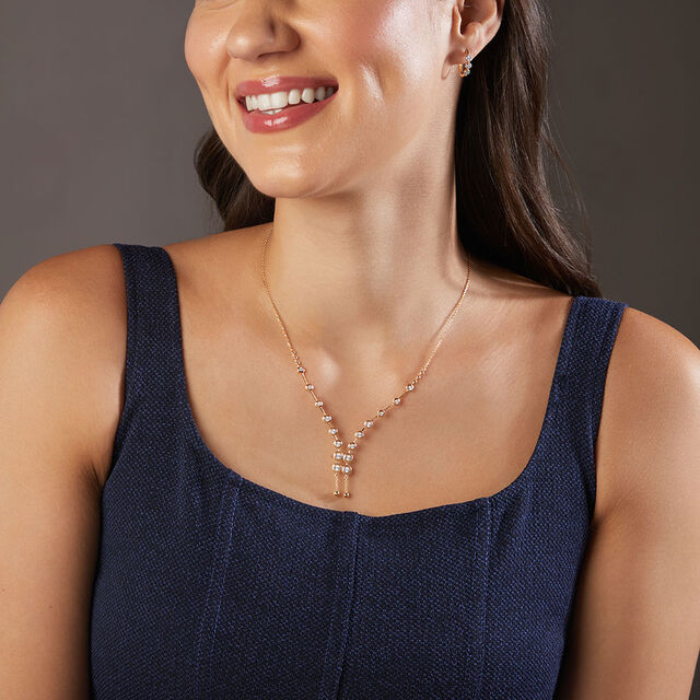 Tanishq Diamond Cascade Y-Necklace for Women 2