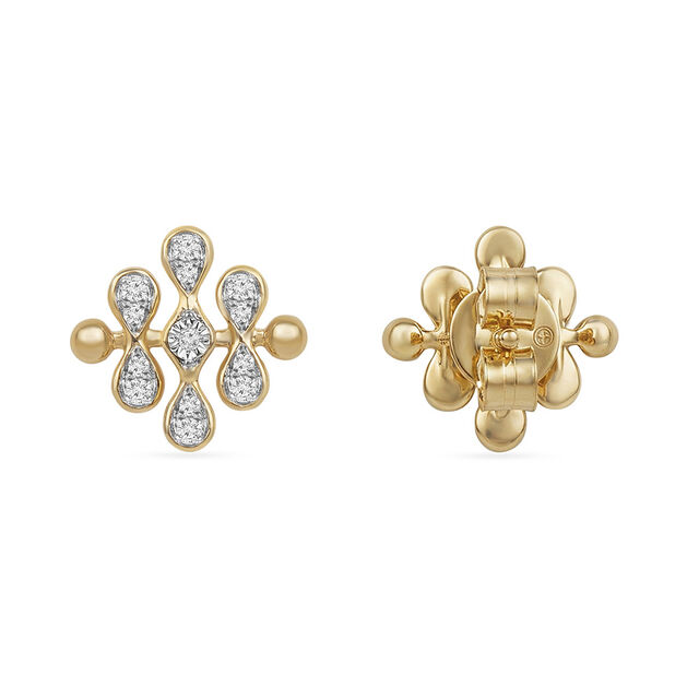 Tanishq Geometric Lattice Bead Stud Earrings for Women 4