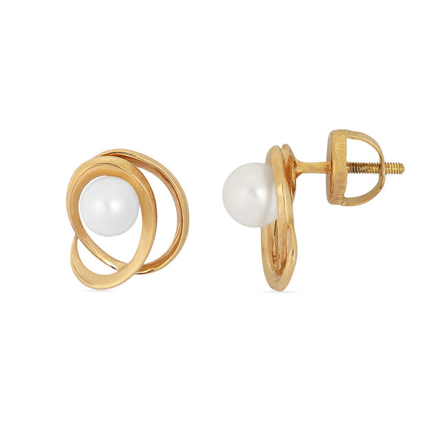 Tanishq 18KT Pearl Chain with Pendant and Earring for Women 6