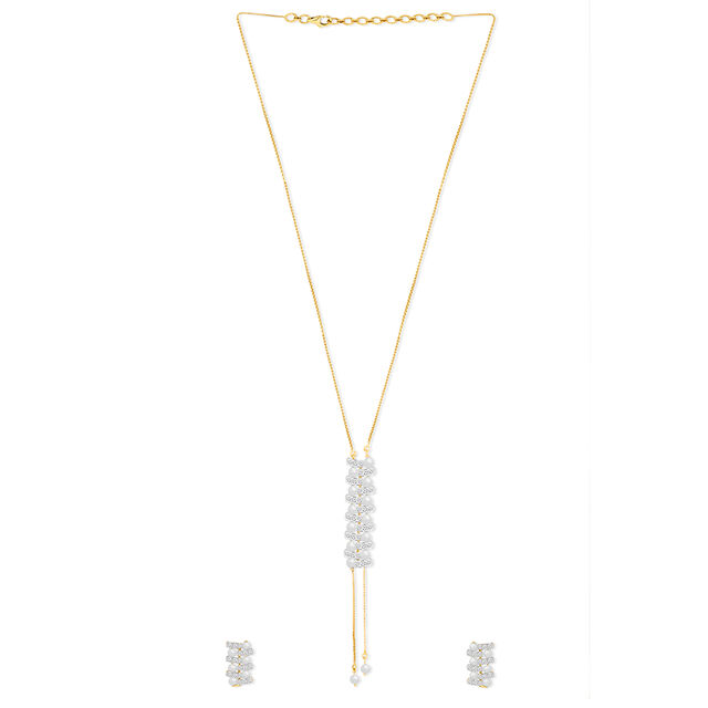 Tanishq 18KT Diamond Necklace Set for Women 