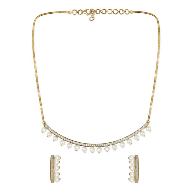 Tanishq 18KT Diamond Necklace Set for Women 