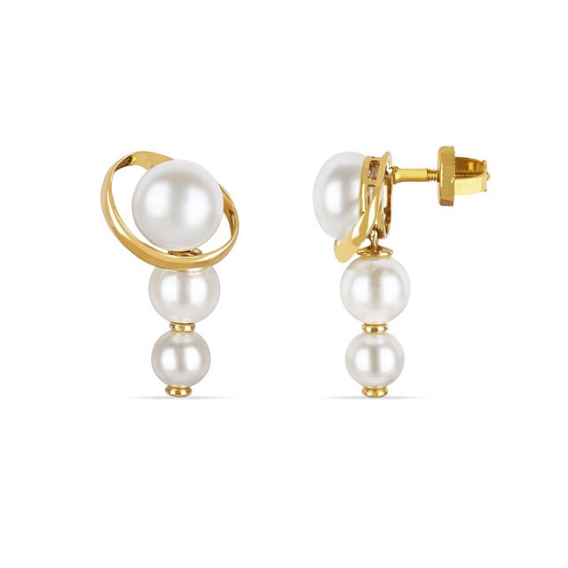 Tanishq 18KT Pearl Drop Earring for Women 3