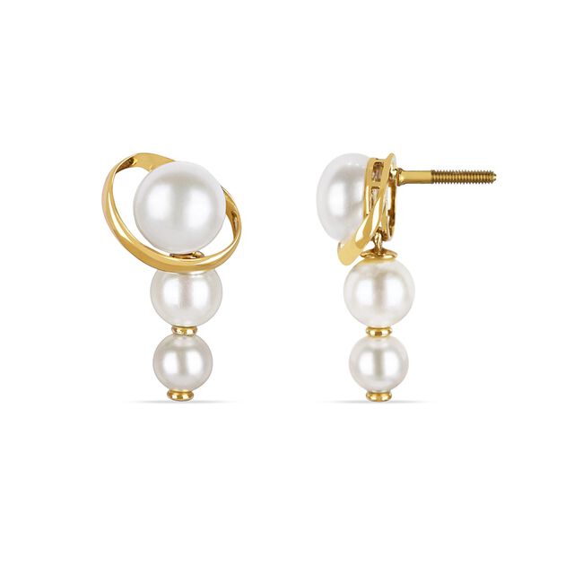 Tanishq 18KT Pearl Drop Earring for Women 5