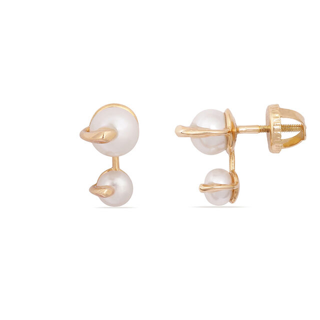 Tanishq 18KT Pearl Stud Earring for Women 2