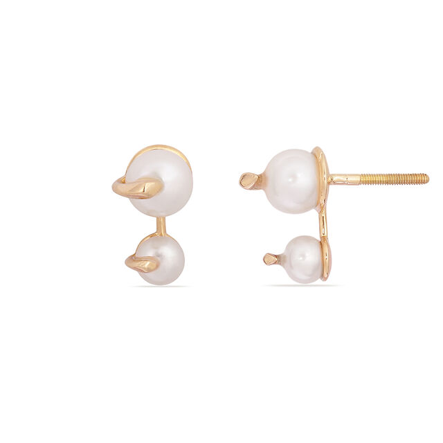 Tanishq 18KT Pearl Stud Earring for Women 4