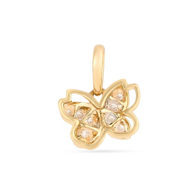 Tanishq 18KT Gold Diamond Flutter Butterfly Pendant 2