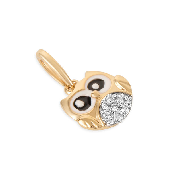 Tanishq 18KT Gold Kawaii Owl Spark Pendant 4
