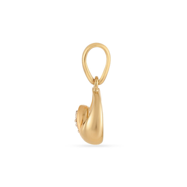 Tanishq 18KT Gold Soft Leaf Diamond Pendant 3