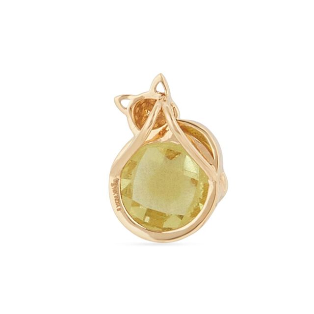 Tanishq 18KT Gold Kitten Hugging Carnelian Pendant 3