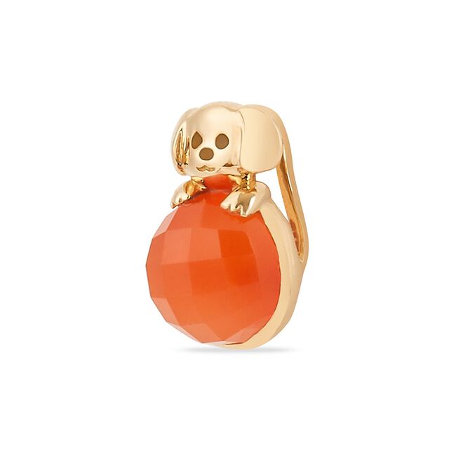 Tanishq 18KT Gold Playful Pup and Red Ball Pendant 2