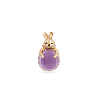 Tanishq 18KT Gold Bunny and Amethyst Pendant