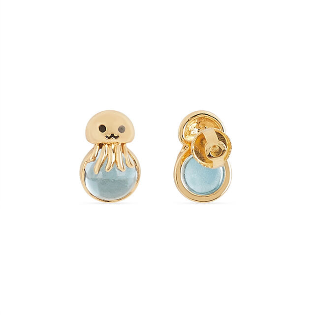 Tanishq 18KT Gold Floating Jellyfish Stud Earrings 3