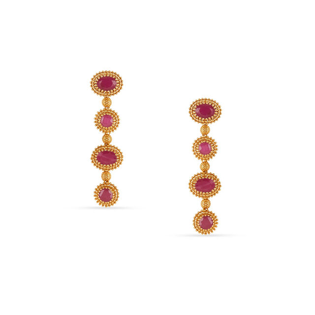 Tanishq 18KT Classic Ruby Radiance Necklace Set for Women 3