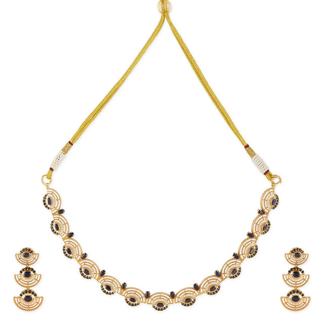 Tanishq 18KT Cosmic Night-Sky Sapphire Necklace Set for Women 2