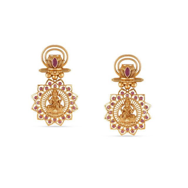 Tanishq 18KT Lakshmi 3-in-1 Hasli Necklace Set for Women 3