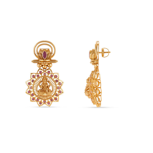 Tanishq 18KT Lakshmi 3-in-1 Hasli Necklace Set for Women 4