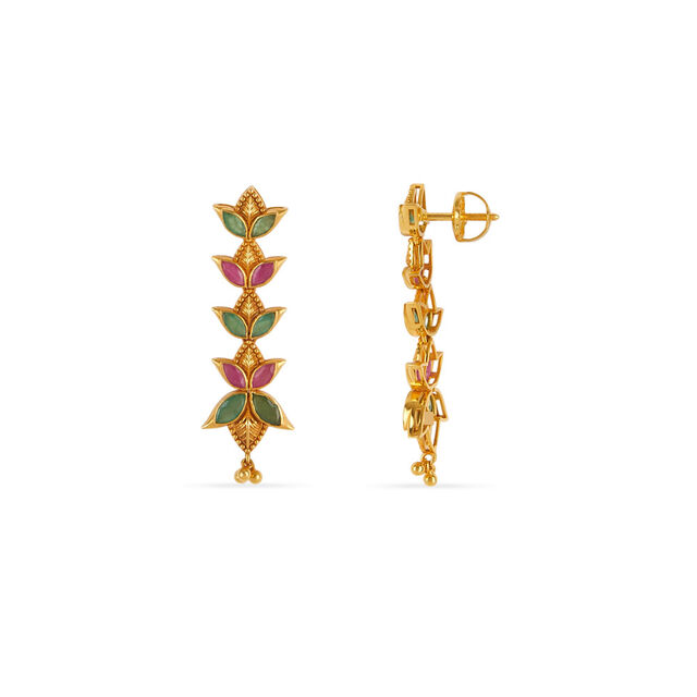Tanishq 18KT The Breeze of Spring Multi-layer 3-in-1 Necklace Set for Women 4
