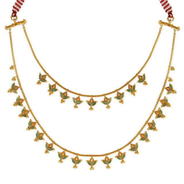 Tanishq 18KT The Breeze of Spring Multi-layer 3-in-1 Necklace Set for Women 6