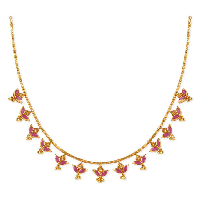 Tanishq 18KT The Breeze of Spring Multi-layer 3-in-1 Necklace Set for Women 7