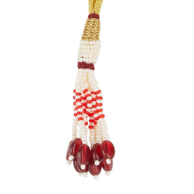 Tanishq 18KT Ruby Heritage Multilayer Haaram & Earrings Set for Women 5
