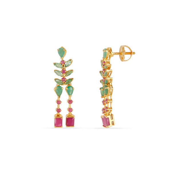 Tanishq 18KT Ruby & Emerald Spokes Necklace Set for Women 5