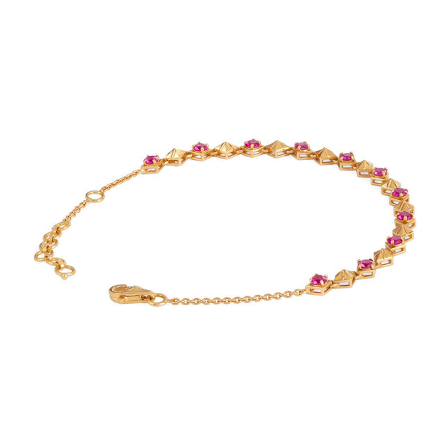 Tanishq 18KT Geometric Ruby Harmony Bracelet for Women 3