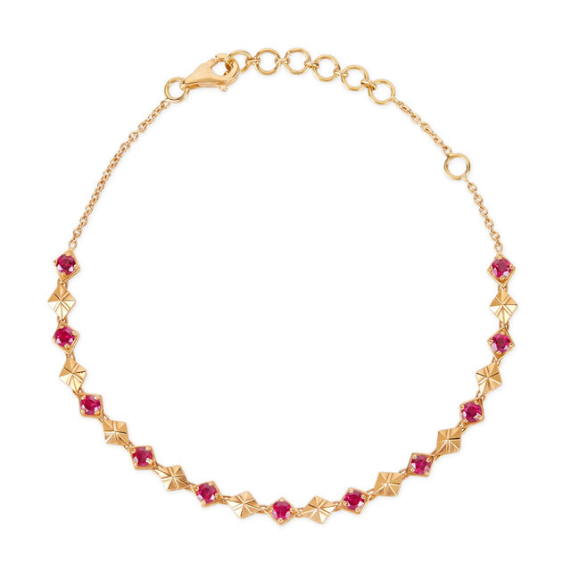 Tanishq 18KT Geometric Ruby Harmony Bracelet for Women 4