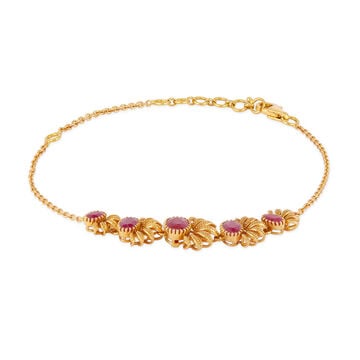 Tanishq 18KT Sublime Florets Ruby Bracelet for Women