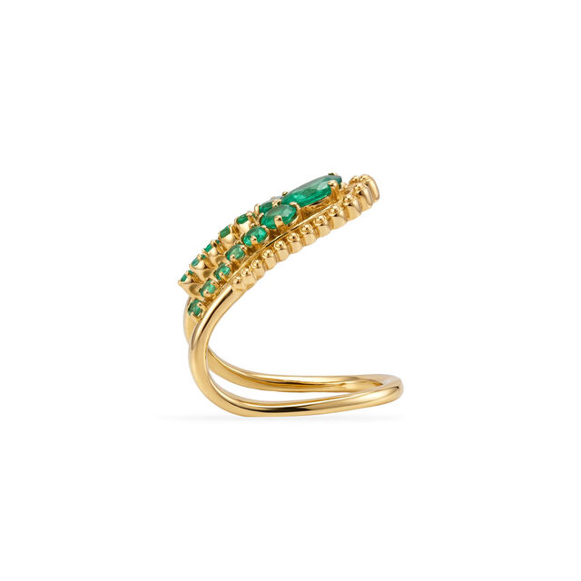 Tanishq 18KT Vivid Emerald Vanki Finger Ring for Women
