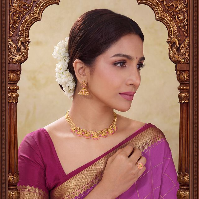 Tanishq 18KT Divine Beauty Ruby Necklace for Women 2
