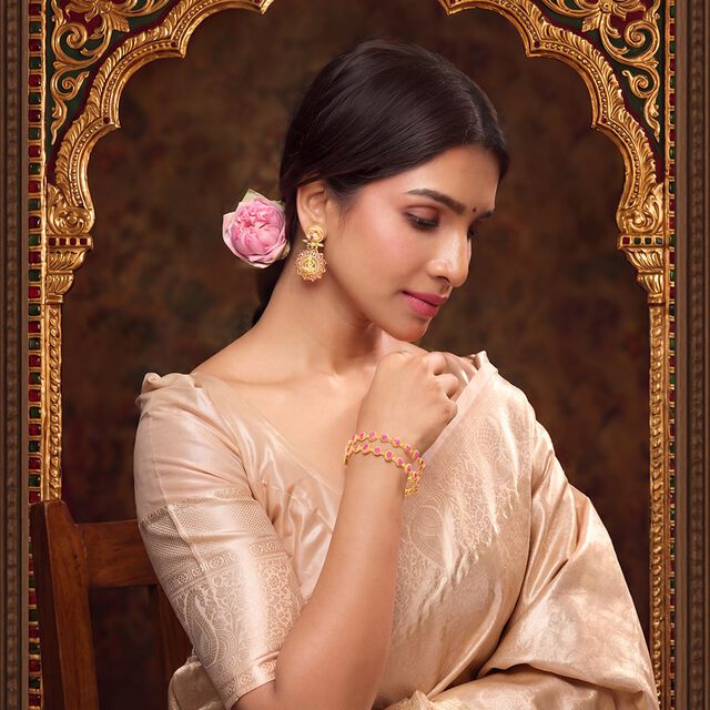 Tanishq 18KT Ruby Reverie Bangle for Women 2