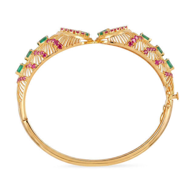Tanishq 18KT Ruby & Emerald Jaali Bangle for Women 5
