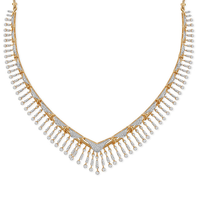 Tanishq 18KT Diamond Necklace Set for Women 2