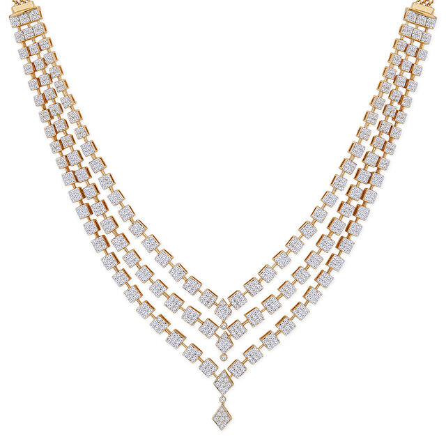 Tanishq 18KT Diamond Necklace Set for Women 2