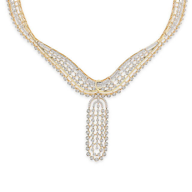 Tanishq 18KT Diamond Necklace Set for Women 2