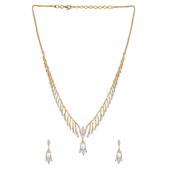Tanishq 18KT Diamond Necklace Set for Women 
