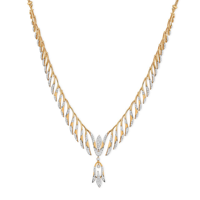 Tanishq 18KT Diamond Necklace Set for Women 2