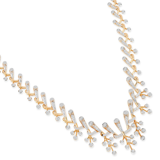 Tanishq 18KT Diamond Necklace Set for Women 2
