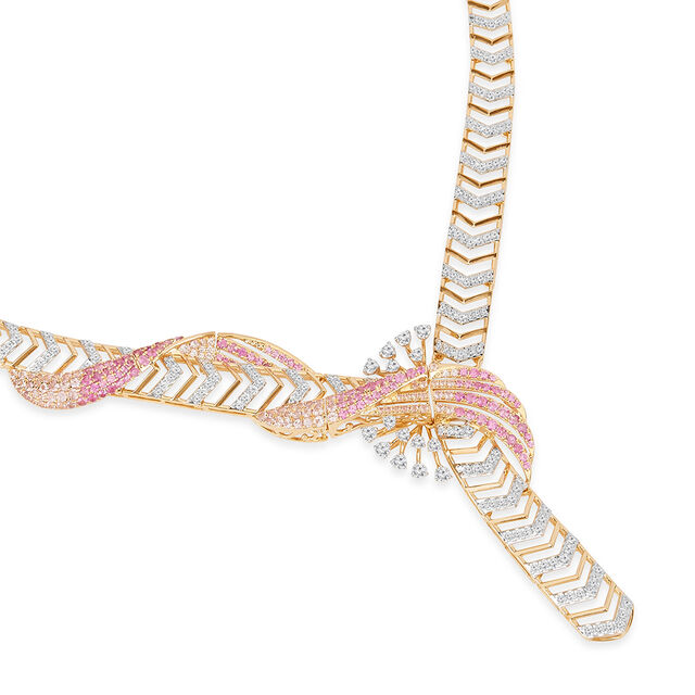 Tanishq 18KT Diamond Necklace Set for Women 2