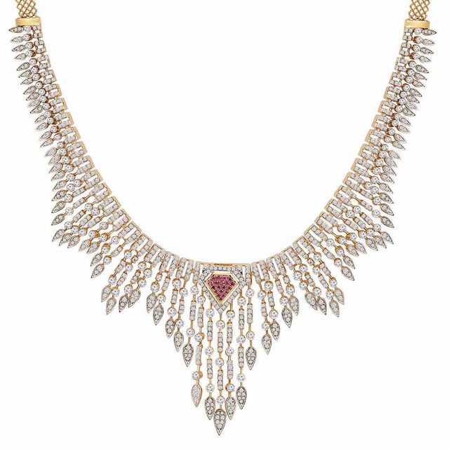 Tanishq 18KT Diamond Necklace Set for Women 2